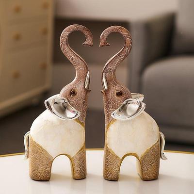 创意轻奢树脂20201228大象工摆件艺书房个办公室书柜性古软电复视
