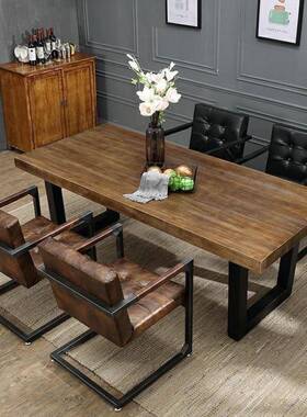 YP1019-1美式实木办桌loft工业风家用卧工室电脑公桌办室创意公单