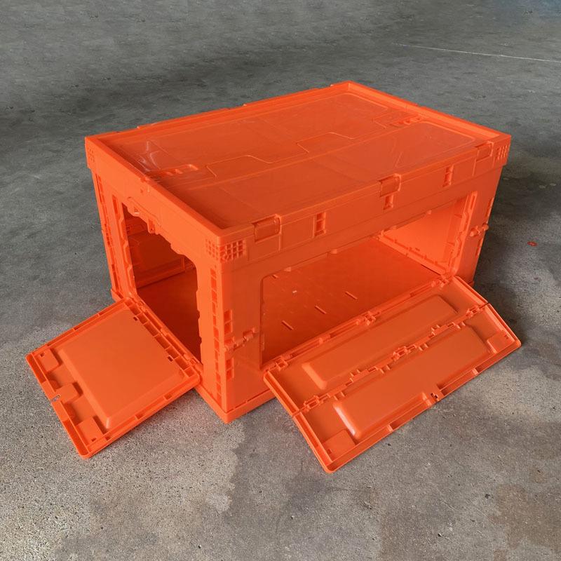 广4州JSL大号可折叠塑料箱60*款440340折叠收纳箱侧开门塑*料折叠