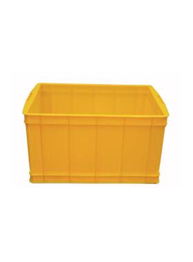 70RPO0-39熟0周转箱红色料形黄色塑箱长方加厚大号胶储物运输箱带