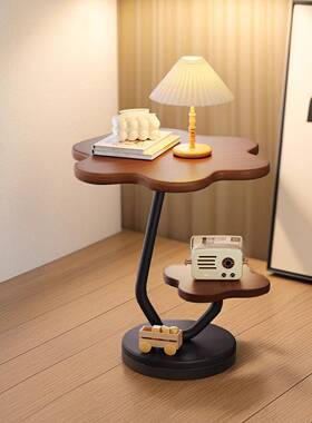 奶油风架边几茶几桌置HTY-10沙发边几奶油风小桌子小茶台移动物网