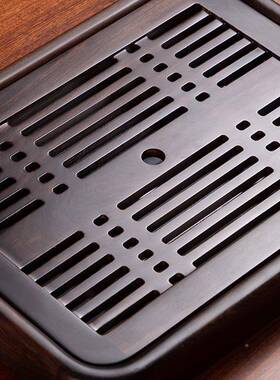 千德实化陶瓷排蓄轻两用/黑檀木/川/茶台/奢茶事/木03000003高档