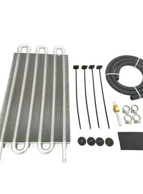 5/16“ 变速箱油冷却器，4 通管和翅片 冷却器套件通用铝黑色换热