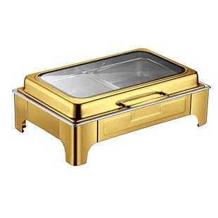 不锈酒钢助餐大玻璃长炉温可视翻盖店餐厅电加热自助餐保炉长方形