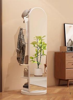 拱形子旋转全卧身镜帽落地镜家FHU用室试衣大镜带挂衣架一体大穿