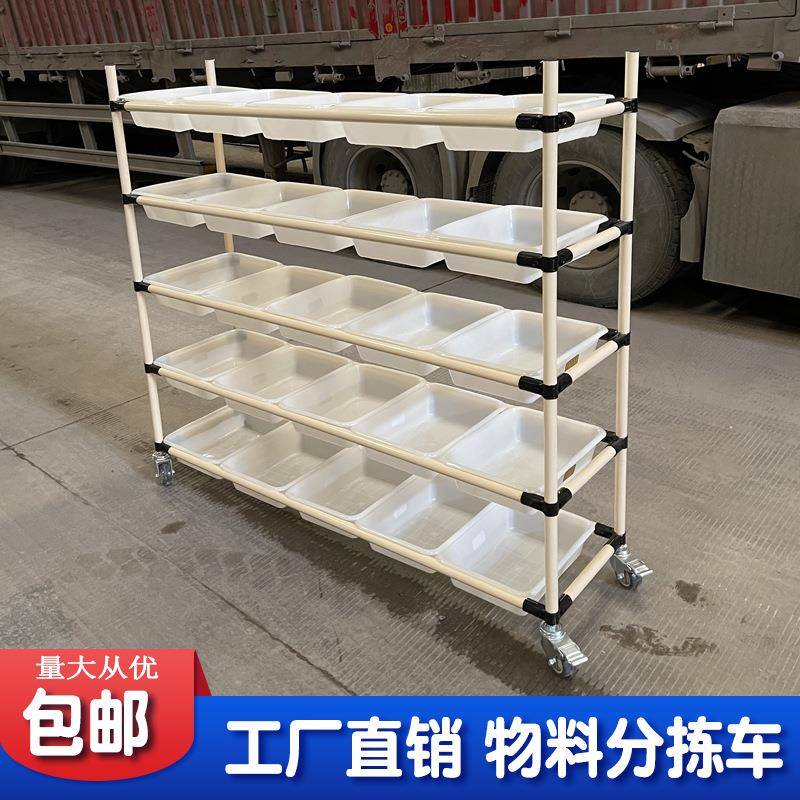 精益管仓物流拣车货手推云仓配货车快递打包分车电库322商分检拣
