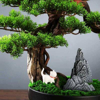 新中式仿MP00318真客松摆件木客厅玄盆关民迎宿办公室景酒店绿植