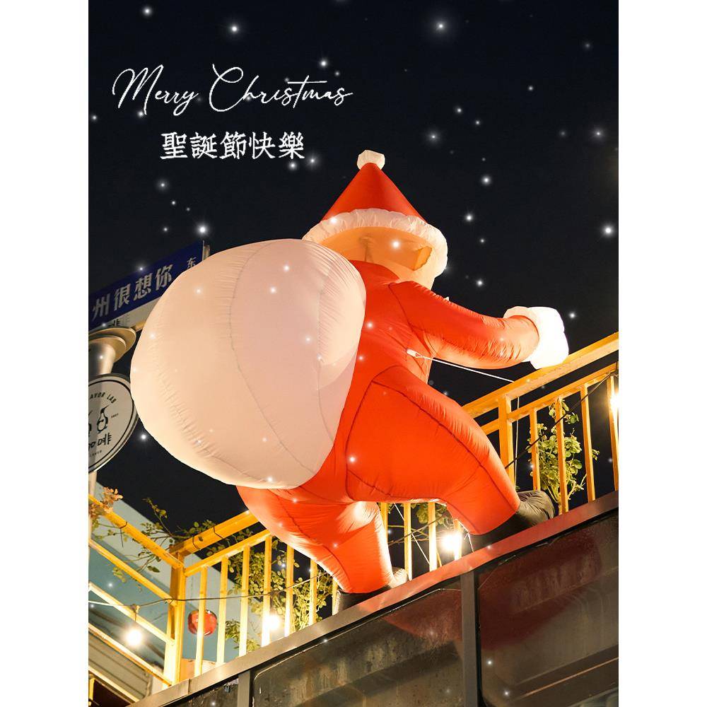 圣节老装饰品圣PGD诞人门充气场景布置道具店诞铺氛围头挂饰装扮