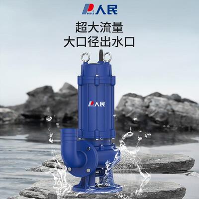 人民化电器WQ国标泵法兰污水工地粪池潜水排污泵238XUC0V/4/6寸三