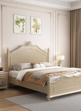 美式复床奢白色现代简约法式双轻人床STI主卧古风欧式卧主室大床