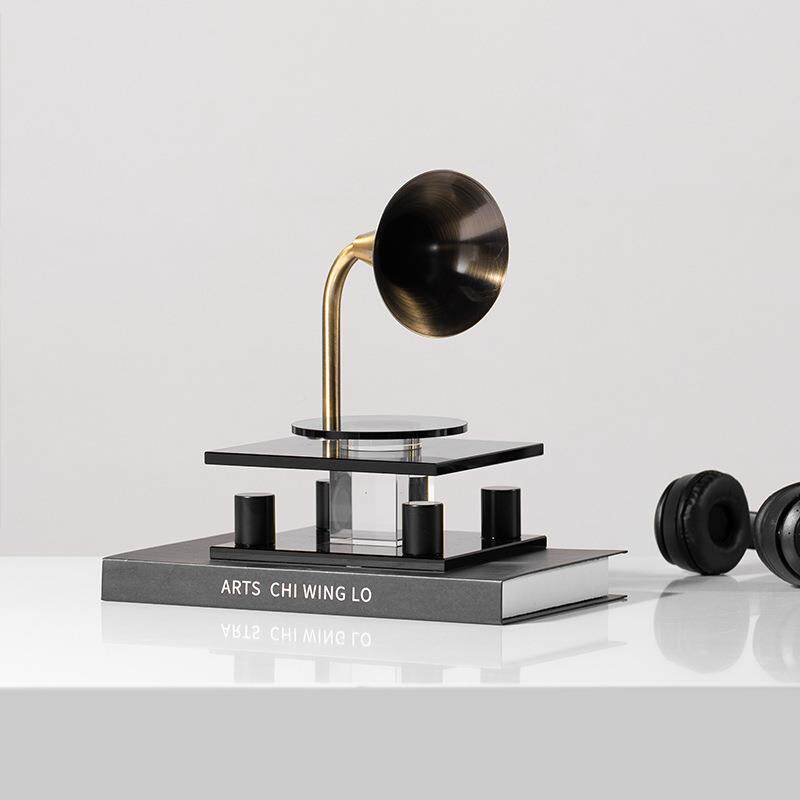 简约现代晶复古留声机样房间售YB-RZ-20楼处水软饰品客厅桌面金装