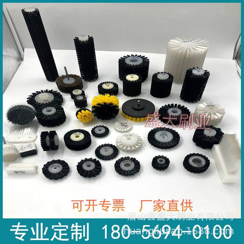 工业毛刷刷轮滚筒刷抛光除尘毛刷圆尼形丝龙63毛刷防静电小毛直供