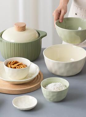 奶油风碗碟套装家用轻盘奢碗盘餐2JSK0具25新款高值碗筷颜子碗具