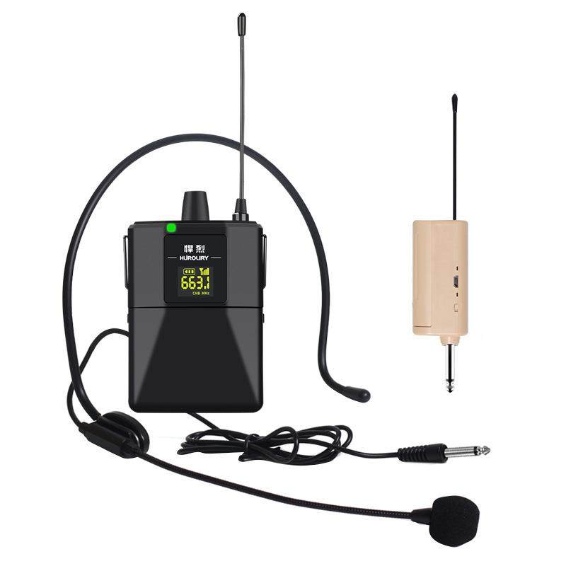 u头话戴无线领夹麦克风一拖二耳戴咪筒耳段麦带接收89675器式音箱