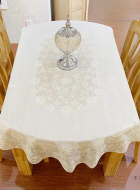 vc桌布椭圆形p桌F5M59JSS垫防水桌防油防烫免洗茶几台布餐烫金套