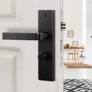 基亚美式现代室黑色静音门锁门锌锁合金内门66-89锁室房内木门执