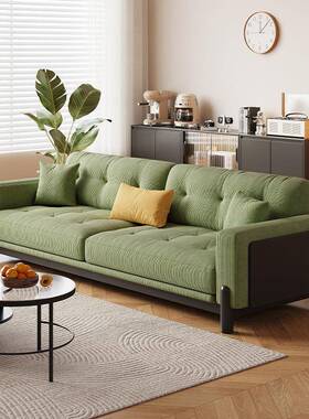 日式白蜡木实木沙发小型实简约现代客户厅原木风奶油86147木灯芯