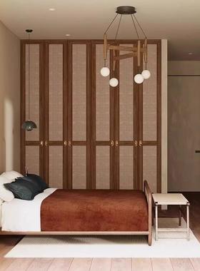 藤编ZWV门日门式推隐隔拉门断移厨房卧室门实木折叠门衣柜门形门