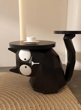 创意小客厅沙盘发边几桌角几可托移RYB动柜床头柜猫咪落地装饰品