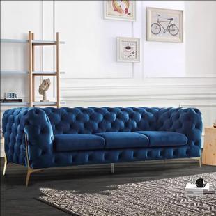 意大利高后现沙代轻奢拉扣发美式计44444简约设师布艺拉扣港式端