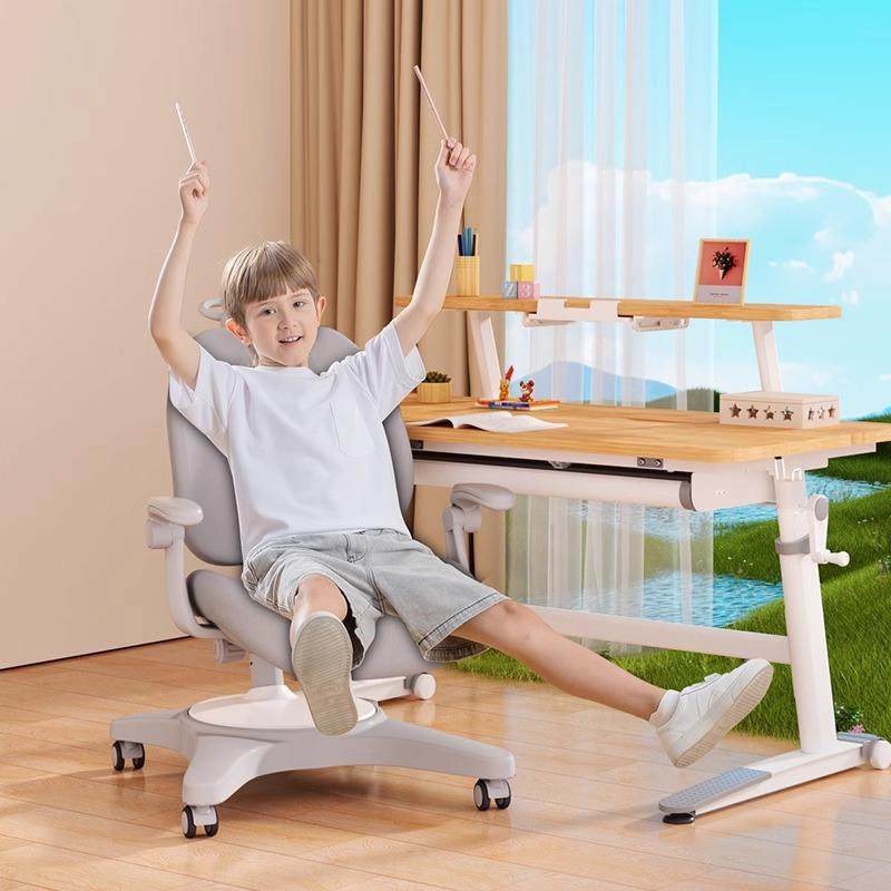 橡EQB胶木儿童学习小桌书桌学课桌椅青少年可升降实木生装套升降