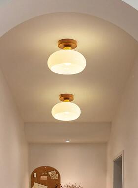 中古风过灯玻走廊灯法式复古璃入户玄ZOP关阳台衣道帽吸间顶灯cas