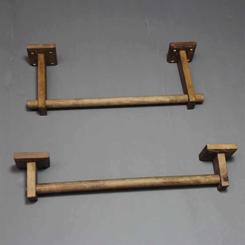 衣架展示架侧挂 复古做旧实木壁挂 上墙服装架 正挂 女装店货架