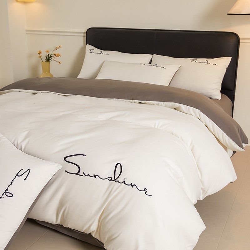 水洗棉四件式床组含被子枕芯春秋被褥全套七件套床上用品宿舍单人