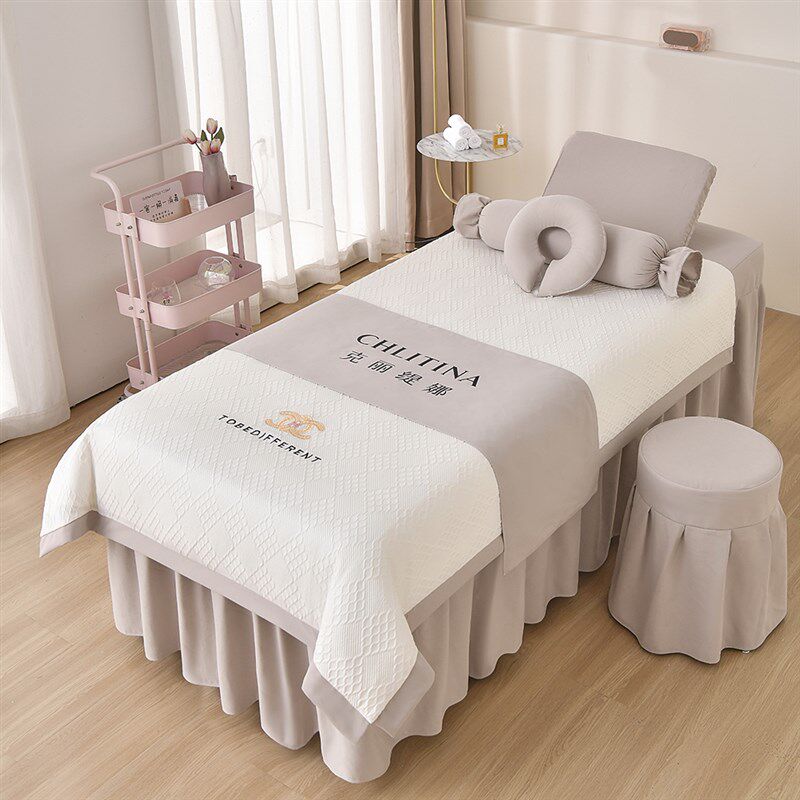 25新款美容床罩四件套美容院专用按摩床单床罩轻奢高级感四季通用