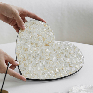 创意爱心形贝壳餐垫高级感饭厅桌面隔热垫碗盘垫杯垫法式装饰摆垫