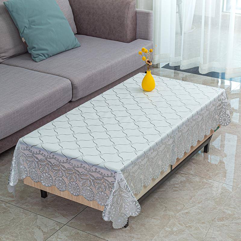 387PVC茶几 垫烫金布代防水防烫方形欧式现免洗防油塑桌料餐桌桌