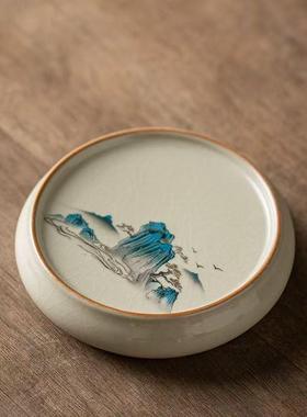 w2OCS千2里89汝山窑江杯垫黄色