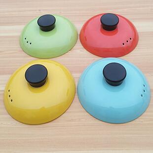 NCV彩陶瓷砂锅盖配通锅用橘红橙黄粉蓝件绿色汤锅焖锅电炖汤煲盖