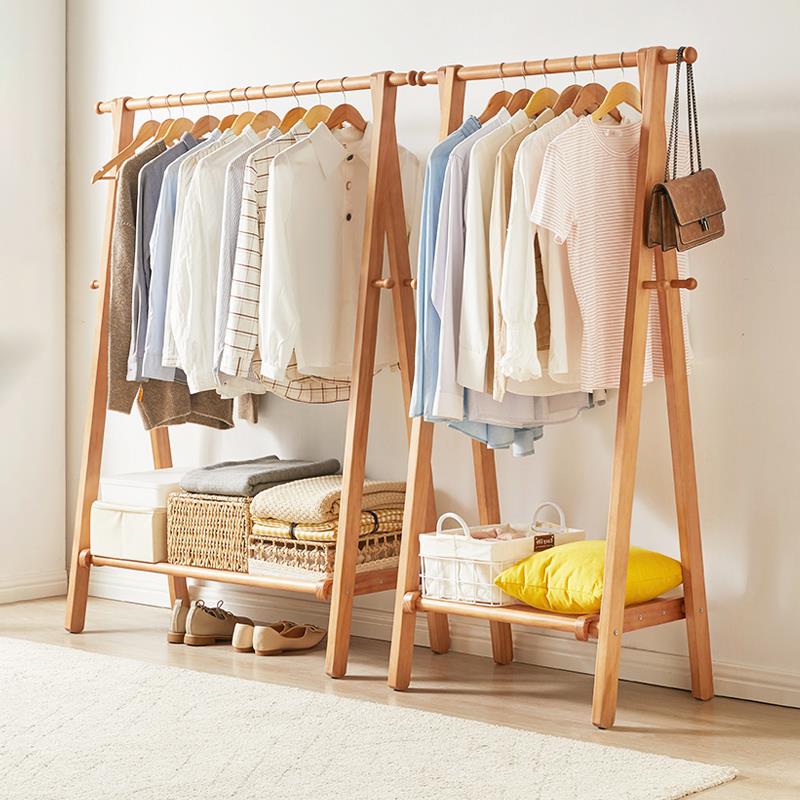 架实木衣帽实放木衣架落地卧室衣架子简易67810立式衣架衣房间晾