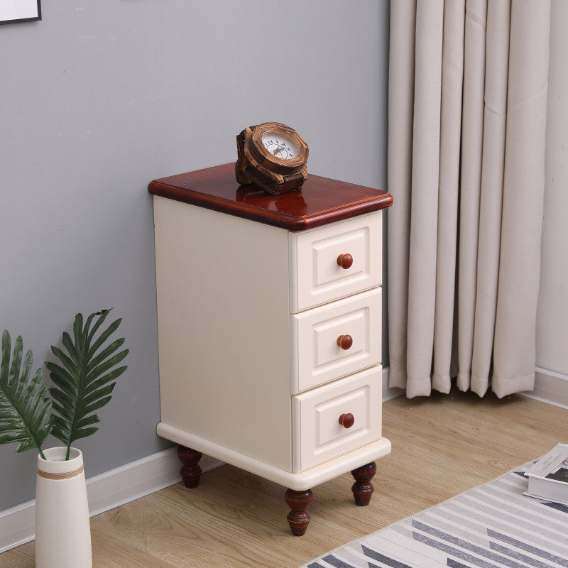 夹缝收纳边柜20/25cm实木沙发边角缝隙柜整装窄柜卧室抽屉式储物