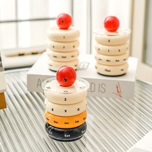 迷你台历精致万年历带天气预报旋转日历客厅手动翻转创意摆件国历