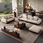 现代简约北美黑胡桃木实木沙发全实木客厅木质小户型轻奢沙发组合