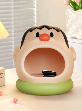 胖虎玄关钥匙收纳摆件电视柜酒柜台面装饰品办公室工位桌面储物盒