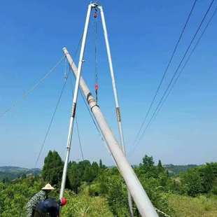 贵阳铝镁合金立杆机 通利达三脚架起杆机架线用水泥杆拔杆机