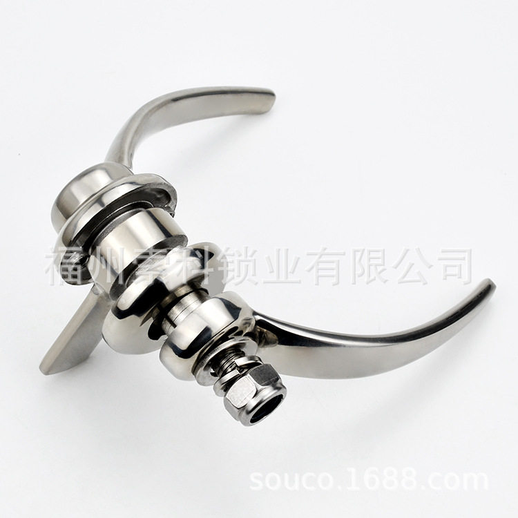 不锈钢304食品机械工业设备门把手可调节冷冻库厨具拉手旋转门锁