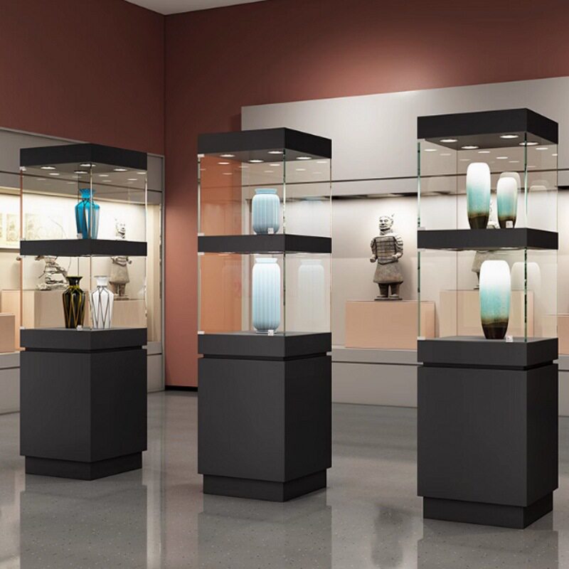 玻璃展示柜博物馆文物展柜珠宝展示柜台古董玉器奇石雕像展览柜