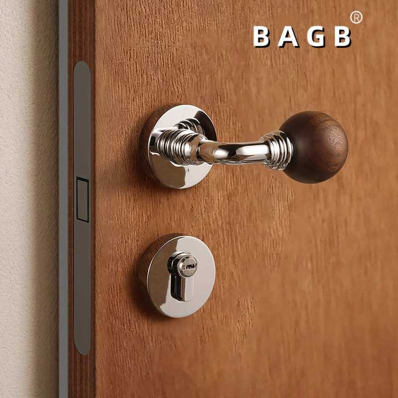 BAGB中古风门锁室内实木房锁木门把手分体磁吸锁胡桃木卧室门锁,模玩/动漫/周边/娃圈三坑/桌游,模型制作工具/辅料耗材,淘宝优惠券,粉丝福利购,淘宝优惠卷