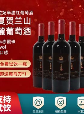 夏粹东麓拉妃12度750ml宁夏贺兰山东麓葡萄酒半甜红酒赤霞珠SP
