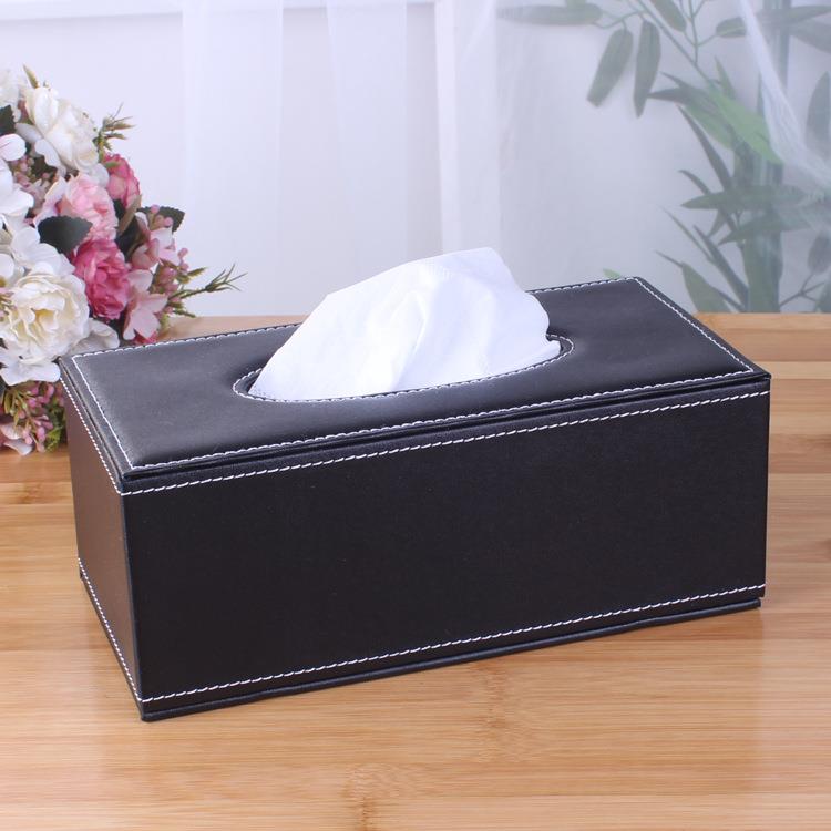 皮革客厅家用皮革纸巾盒欧式创意餐巾皮盒车用纸抽盒礼品印字
