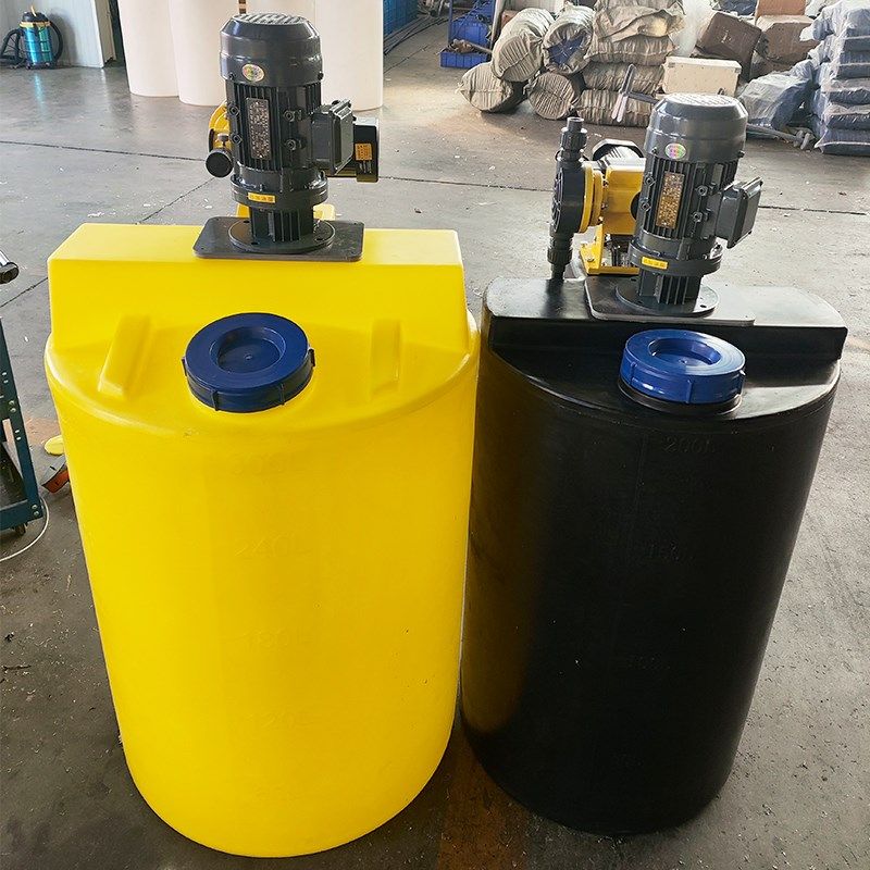 加厚pe加药桶塑料搅拌桶带电机计量泵污水处理溶液桶耐酸碱水箱