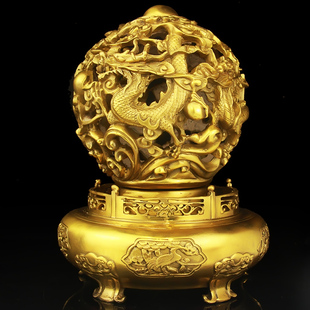 纯黄铜九转乾坤龙鼎客厅办公室家居装饰招財摆件开业礼品