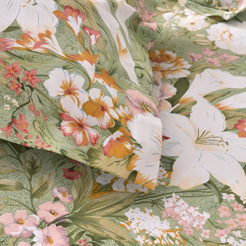 田园风纯棉帆布三件套枕套单人双人粗布 全棉床笠加厚四季布床单,床上用品,床单,淘宝优惠券,粉丝福利购,淘宝优惠卷