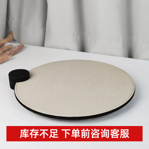 简约轻奢灰色苍蓝皮革收纳托盘