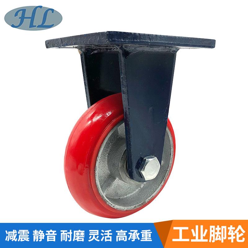 44寸5寸6.5.6.8寸加重型蓝pu铁芯寸聚氨酯轮8重型轮货架架脚轮