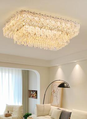 法式奶油风客厅餐吸灯后现41517代轻奢珍顶珠玻璃网主红创意卧室